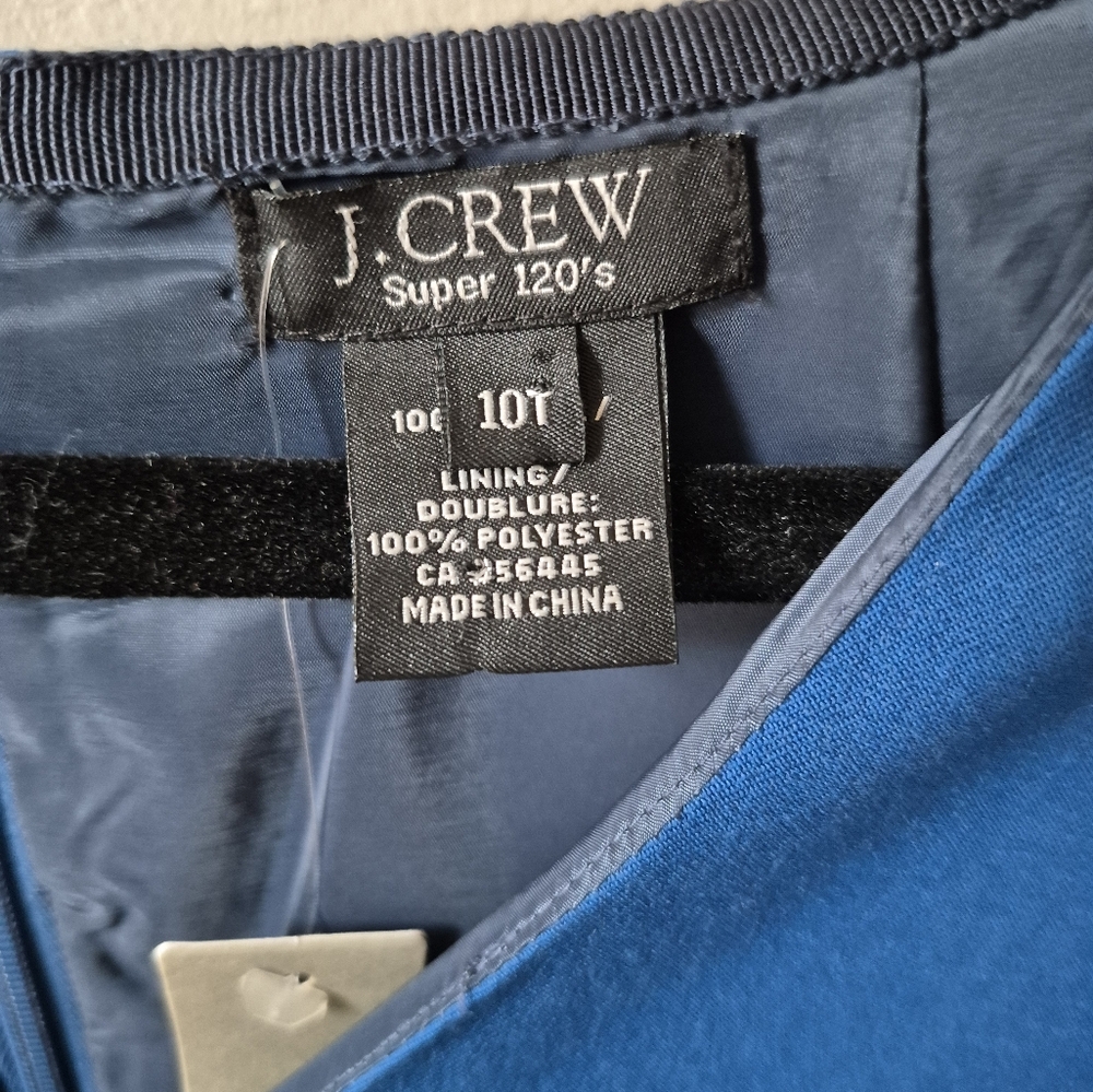 NWT J. Crew Black V-Neck Midi Dress in gorgeous blue!! - Picture 8 of 9